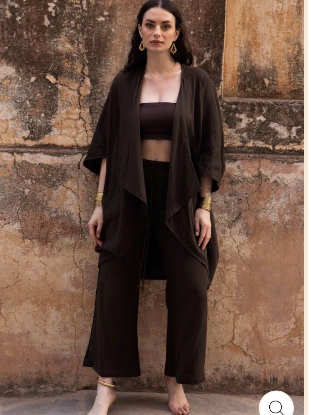 Lea Short Kimono in Brown